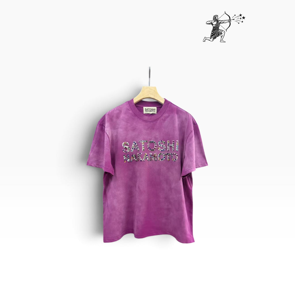Satoshi Nakamoto Faded Purple T-Shirt