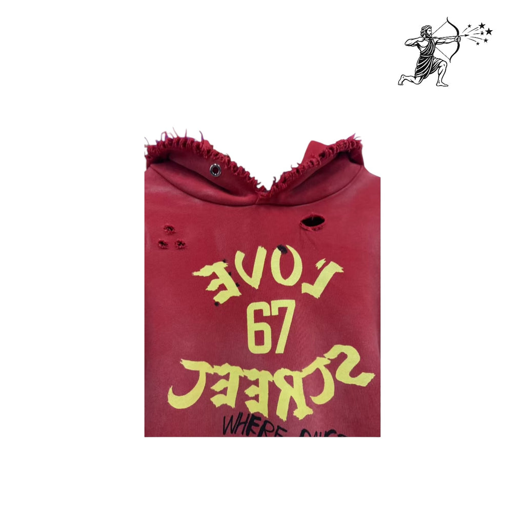 Paly Hollywood Red "Love Street 67"  Pullover Hoodie